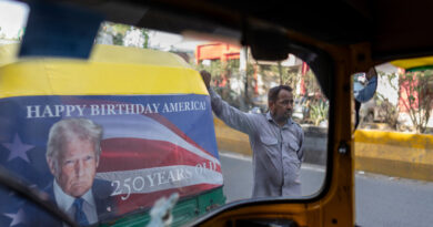 Trump’s Portrait Pops Up on Rickshaws in India to Mark America’s 250th